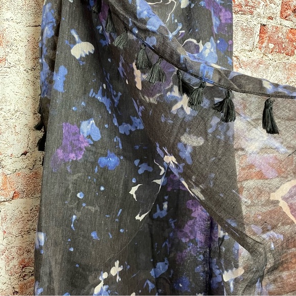 Peter Som Dream Floral Fringe Sarong Wrap Cover Up New - Picture 6 of 6